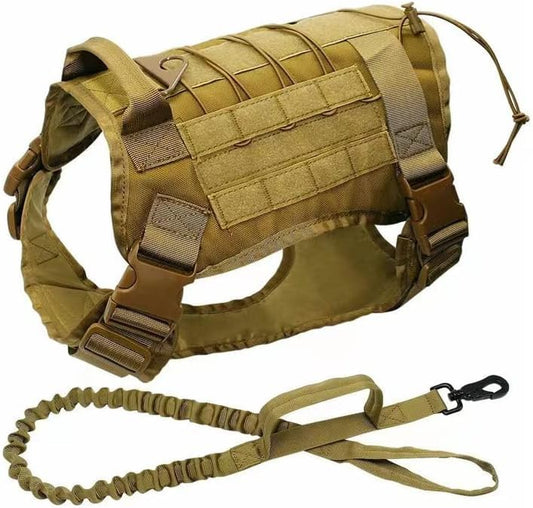 Premium Tactical Dog Harness Military Dog Harness Patent Straps Extended Service Dog Vest No Pull Dog Harness with Way Handles& Metal D Rings Personalized Dog Vest (L)